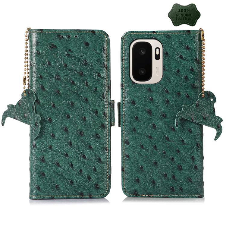 Ostrich Pattern Genuine Leather RFID Phone Case, For OnePlus Ace 6 Ultra, For OnePlus 15T, For OnePlus 15R 5G/Ace 6/Ace 6T 5G, For OnePlus 15, For OnePlus 12, For OnePlus Ace 2 Pro