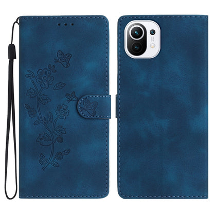 Flower Butterfly Embossing Pattern Leather Phone Case, For Xiaomi Redmi 10, For Xiaomi Mi 11 Lite, For Xiaomi Mi 11 Ultra, For Xiaomi Mi 11 Pro