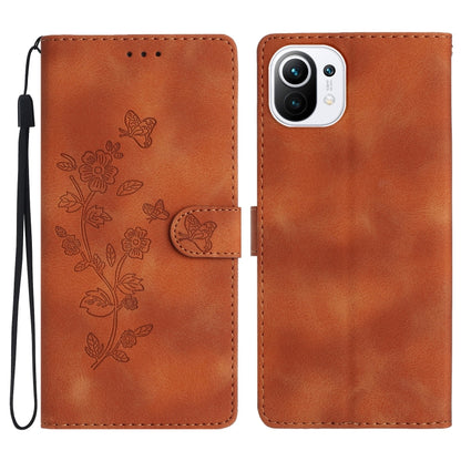 Flower Butterfly Embossing Pattern Leather Phone Case, For Xiaomi Redmi 10, For Xiaomi Mi 11 Lite, For Xiaomi Mi 11 Ultra, For Xiaomi Mi 11 Pro