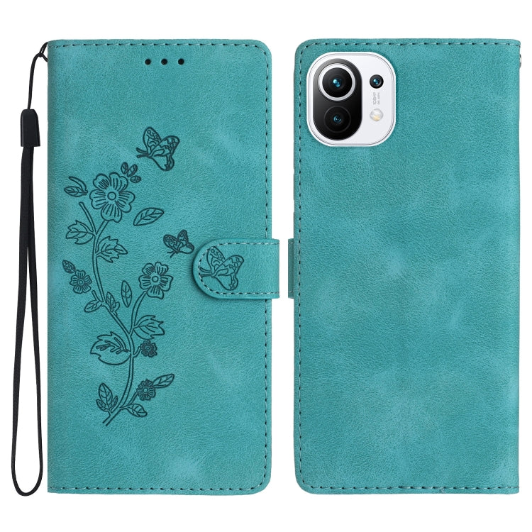 Flower Butterfly Embossing Pattern Leather Phone Case, For Xiaomi Redmi 10, For Xiaomi Mi 11 Lite, For Xiaomi Mi 11 Ultra, For Xiaomi Mi 11 Pro