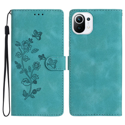 Flower Butterfly Embossing Pattern Leather Phone Case, For Xiaomi Redmi 10, For Xiaomi Mi 11 Lite, For Xiaomi Mi 11 Ultra, For Xiaomi Mi 11 Pro
