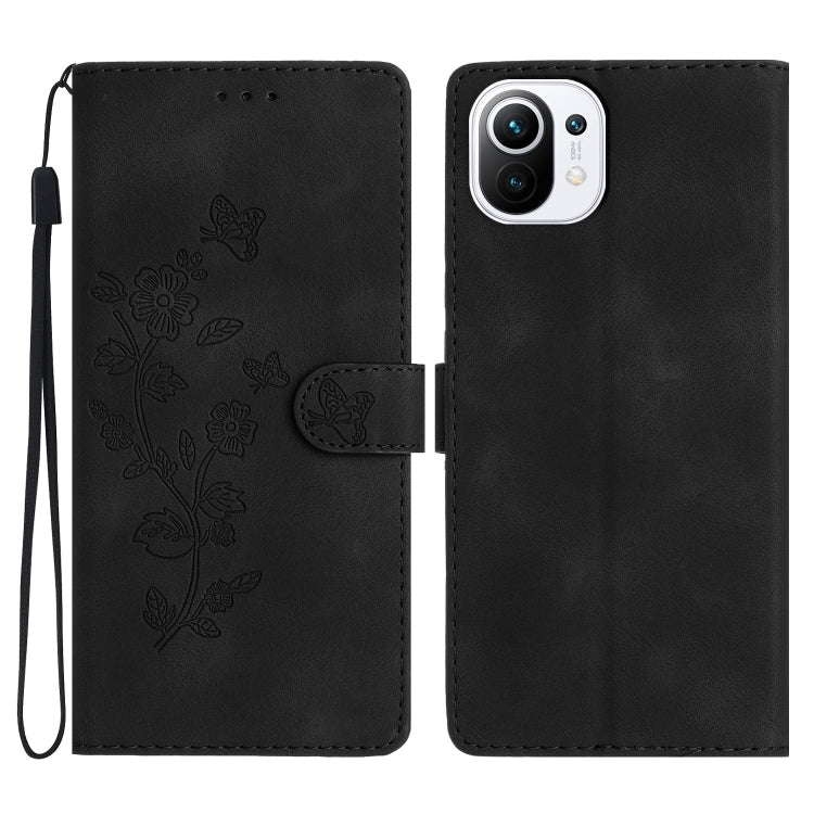 Flower Butterfly Embossing Pattern Leather Phone Case, For Xiaomi Redmi 10, For Xiaomi Mi 11 Lite, For Xiaomi Mi 11 Ultra, For Xiaomi Mi 11 Pro