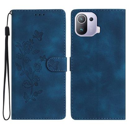 Flower Butterfly Embossing Pattern Leather Phone Case, For Xiaomi Redmi 10, For Xiaomi Mi 11 Lite, For Xiaomi Mi 11 Ultra, For Xiaomi Mi 11 Pro