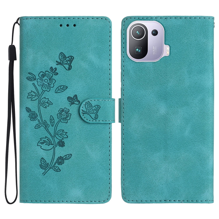Flower Butterfly Embossing Pattern Leather Phone Case, For Xiaomi Redmi 10, For Xiaomi Mi 11 Lite, For Xiaomi Mi 11 Ultra, For Xiaomi Mi 11 Pro