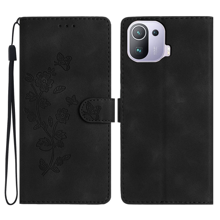 Flower Butterfly Embossing Pattern Leather Phone Case, For Xiaomi Redmi 10, For Xiaomi Mi 11 Lite, For Xiaomi Mi 11 Ultra, For Xiaomi Mi 11 Pro