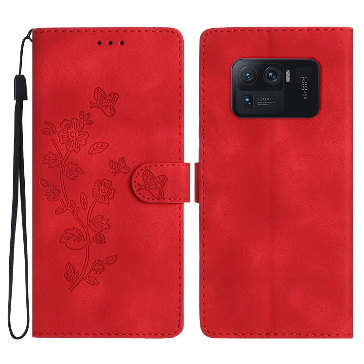 Flower Butterfly Embossing Pattern Leather Phone Case, For Xiaomi Redmi 10, For Xiaomi Mi 11 Lite, For Xiaomi Mi 11 Ultra, For Xiaomi Mi 11 Pro