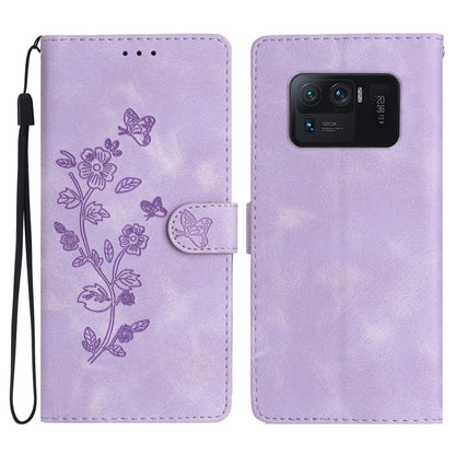 Flower Butterfly Embossing Pattern Leather Phone Case, For Xiaomi Redmi 10, For Xiaomi Mi 11 Lite, For Xiaomi Mi 11 Ultra, For Xiaomi Mi 11 Pro