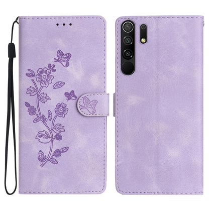 Flower Butterfly Embossing Pattern Leather Phone Case, For Xiaomi Redmi 9, For Xiaomi Redmi 9C, For Xiaomi Redmi Note 8T
