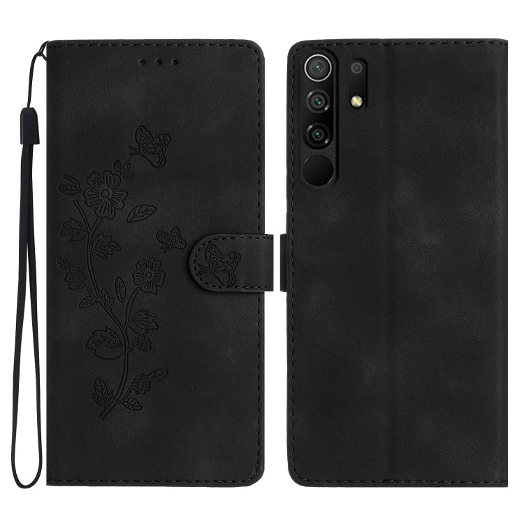 Flower Butterfly Embossing Pattern Leather Phone Case, For Xiaomi Redmi 9, For Xiaomi Redmi 9C, For Xiaomi Redmi Note 8T