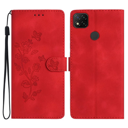 Flower Butterfly Embossing Pattern Leather Phone Case, For Xiaomi Redmi 9, For Xiaomi Redmi 9C, For Xiaomi Redmi Note 8T