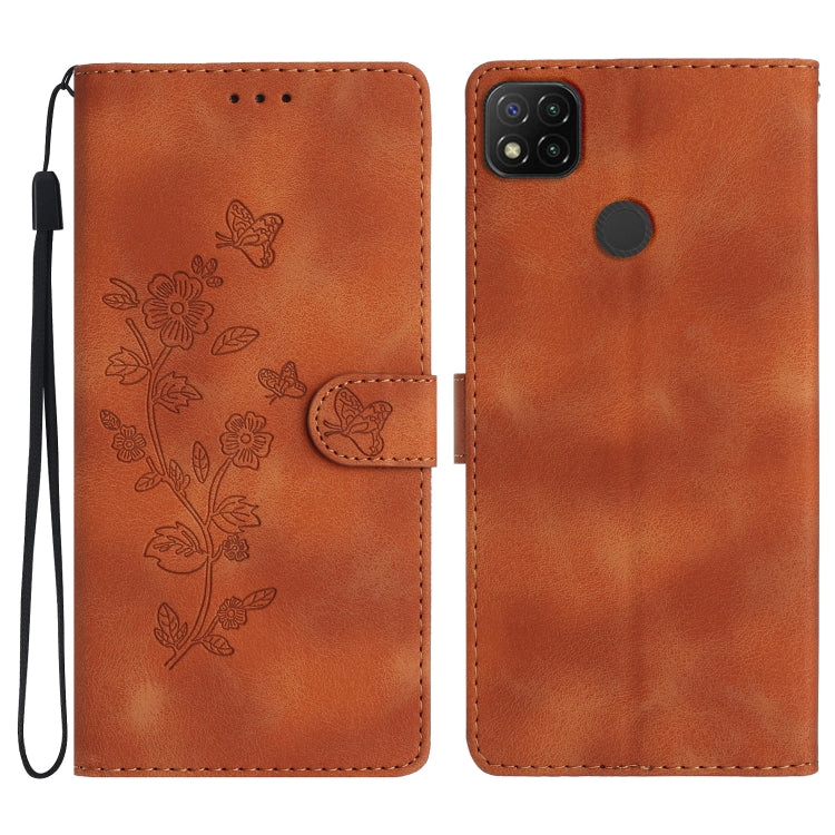 Flower Butterfly Embossing Pattern Leather Phone Case, For Xiaomi Redmi 9, For Xiaomi Redmi 9C, For Xiaomi Redmi Note 8T