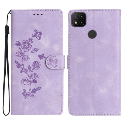 Flower Butterfly Embossing Pattern Leather Phone Case, For Xiaomi Redmi 9, For Xiaomi Redmi 9C, For Xiaomi Redmi Note 8T