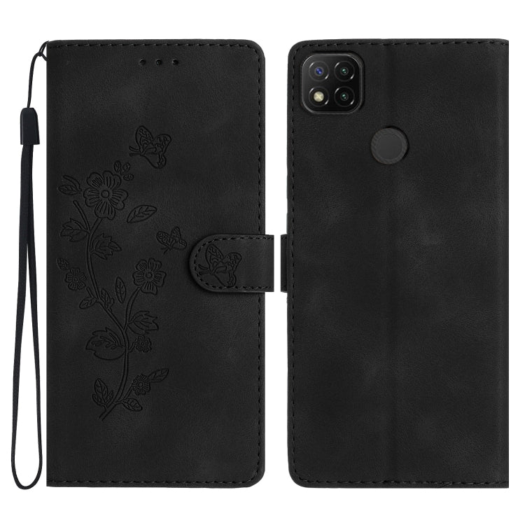 Flower Butterfly Embossing Pattern Leather Phone Case, For Xiaomi Redmi 9, For Xiaomi Redmi 9C, For Xiaomi Redmi Note 8T