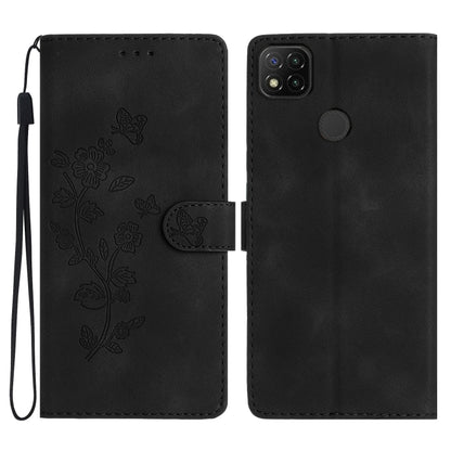 Flower Butterfly Embossing Pattern Leather Phone Case, For Xiaomi Redmi 9, For Xiaomi Redmi 9C, For Xiaomi Redmi Note 8T