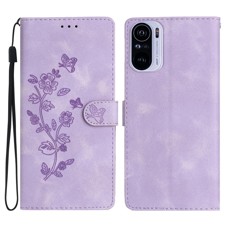 Flower Butterfly Embossing Pattern Leather Phone Case, For Xiaomi Redmi Note 10 5G, For Xiaomi Redmi Note 10 4G / Note 10S, For Xiaomi Redmi Note 10 Pro / 10 Pro Max, For Xiaomi Redmi K40 / K40 Pro