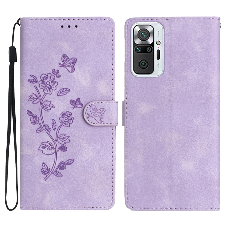 Flower Butterfly Embossing Pattern Leather Phone Case, For Xiaomi Redmi Note 10 5G, For Xiaomi Redmi Note 10 4G / Note 10S, For Xiaomi Redmi Note 10 Pro / 10 Pro Max, For Xiaomi Redmi K40 / K40 Pro