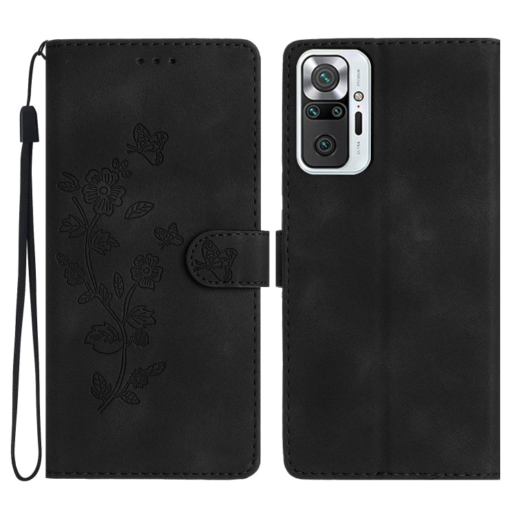 Flower Butterfly Embossing Pattern Leather Phone Case, For Xiaomi Redmi Note 10 5G, For Xiaomi Redmi Note 10 4G / Note 10S, For Xiaomi Redmi Note 10 Pro / 10 Pro Max, For Xiaomi Redmi K40 / K40 Pro