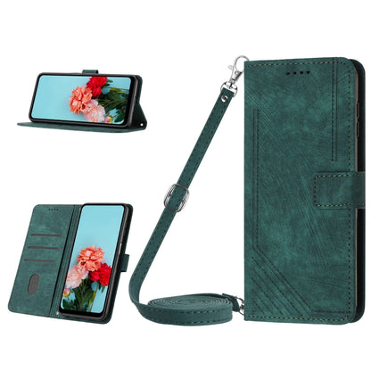 Skin Feel Stripe Pattern Leather Phone Case with Lanyard, For OPPO A38, For OPPO A58 4G, For OPPO Reno10 5G/Reno10 Pro 5G Global, For OPPO A78 4G
