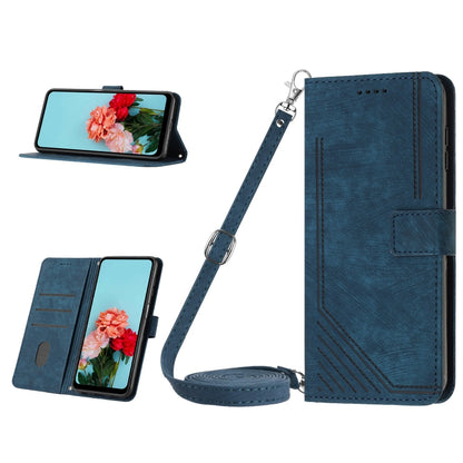 Skin Feel Stripe Pattern Leather Phone Case with Lanyard, For OPPO A38, For OPPO A58 4G, For OPPO Reno10 5G/Reno10 Pro 5G Global, For OPPO A78 4G