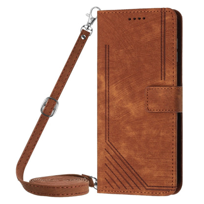 Skin Feel Stripe Pattern Leather Phone Case with Lanyard, For OPPO A38, For OPPO A58 4G, For OPPO Reno10 5G/Reno10 Pro 5G Global, For OPPO A78 4G