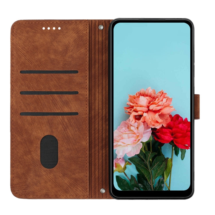 Skin Feel Stripe Pattern Leather Phone Case with Lanyard, For OPPO A38, For OPPO A58 4G, For OPPO Reno10 5G/Reno10 Pro 5G Global, For OPPO A78 4G