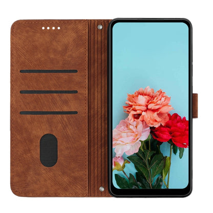 Skin Feel Stripe Pattern Leather Phone Case with Lanyard, For OPPO A38, For OPPO A58 4G, For OPPO Reno10 5G/Reno10 Pro 5G Global, For OPPO A78 4G