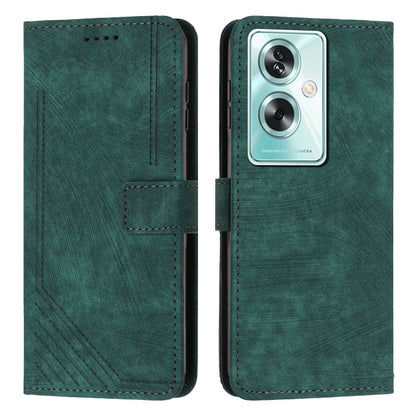 Skin Feel Stripe Pattern Leather Phone Case with Lanyard, For OPPO Reno10 Pro+, For OPPO A1 5G/A98/F23 5G, For OPPO A1 Pro/Reno8 T 5G Global, For OPPO A79 5G
