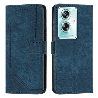 Skin Feel Stripe Pattern Leather Phone Case with Lanyard, For OPPO Reno10 Pro+, For OPPO A1 5G/A98/F23 5G, For OPPO A1 Pro/Reno8 T 5G Global, For OPPO A79 5G