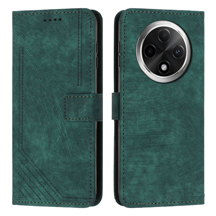 Skin Feel Stripe Pattern Leather Phone Case with Lanyard, For OPPO A6x 5G / A6 5G, For OPPO A60 4G, For OPPO A3 Pro, For OPPO Reno11 F