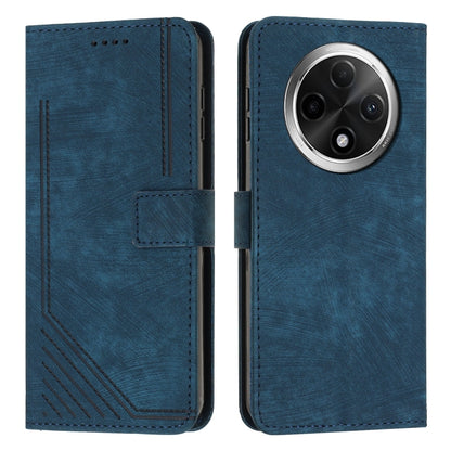 Skin Feel Stripe Pattern Leather Phone Case with Lanyard, For OPPO A6x 5G / A6 5G, For OPPO A60 4G, For OPPO A3 Pro, For OPPO Reno11 F
