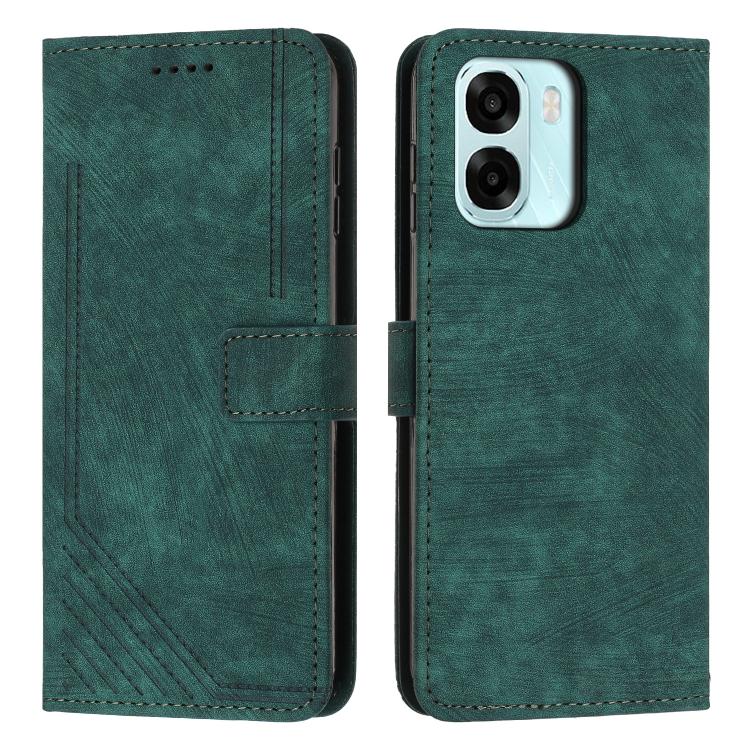 Skin Feel Stripe Pattern Leather Phone Case with Lanyard, For OPPO A6x 5G / A6 5G, For OPPO A60 4G, For OPPO A3 Pro, For OPPO Reno11 F