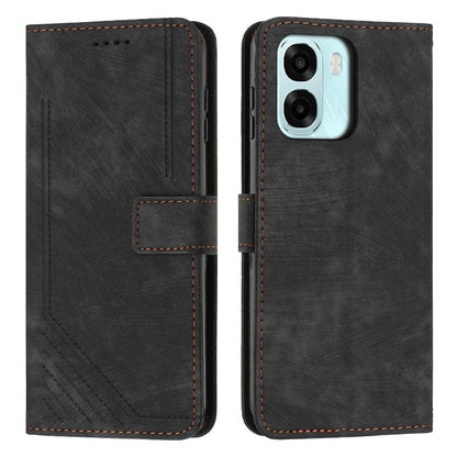 Skin Feel Stripe Pattern Leather Phone Case with Lanyard, For OPPO A6x 5G / A6 5G, For OPPO A60 4G, For OPPO A3 Pro, For OPPO Reno11 F