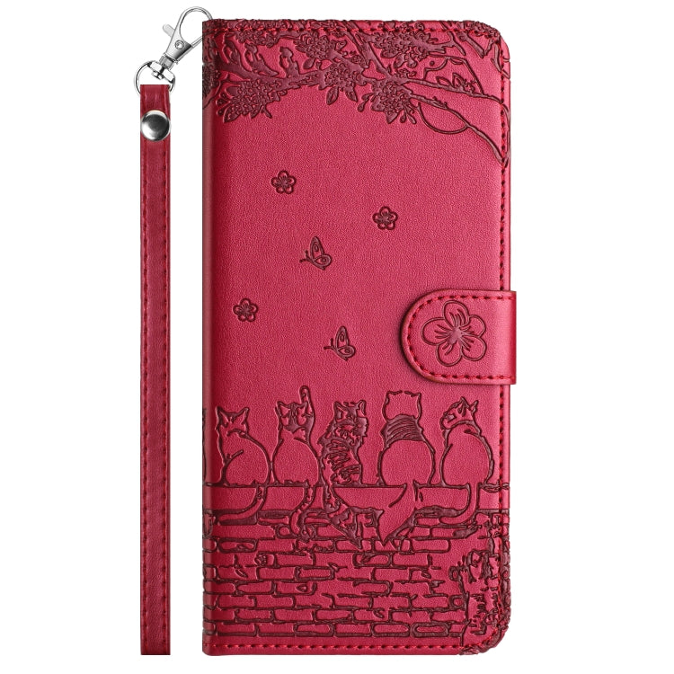 Cat Embossing Pattern Leather Phone Case with Lanyard, For Xiaomi Poco F5, For Xiaomi Poco F5 Pro, For Xiaomi Redmi Note 12 4G Global, For Xiaomi Redmi Note 12 Pro Speed