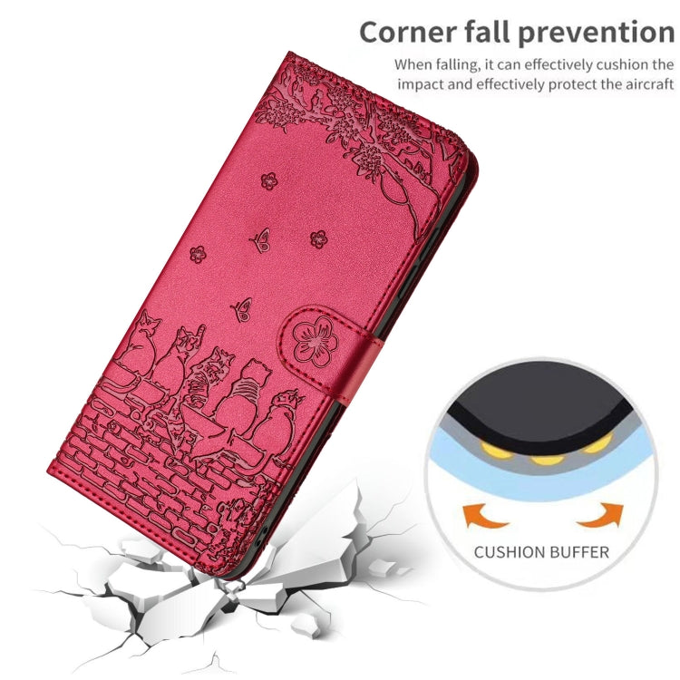 Cat Embossing Pattern Leather Phone Case with Lanyard, For Xiaomi Poco F5, For Xiaomi Poco F5 Pro, For Xiaomi Redmi Note 12 4G Global, For Xiaomi Redmi Note 12 Pro Speed
