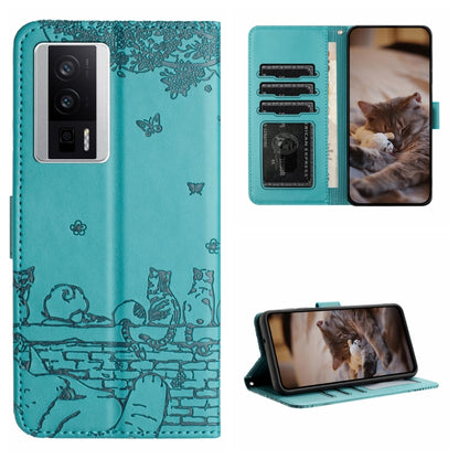 Cat Embossing Pattern Leather Phone Case with Lanyard, For Xiaomi Poco F5, For Xiaomi Poco F5 Pro, For Xiaomi Redmi Note 12 4G Global, For Xiaomi Redmi Note 12 Pro Speed