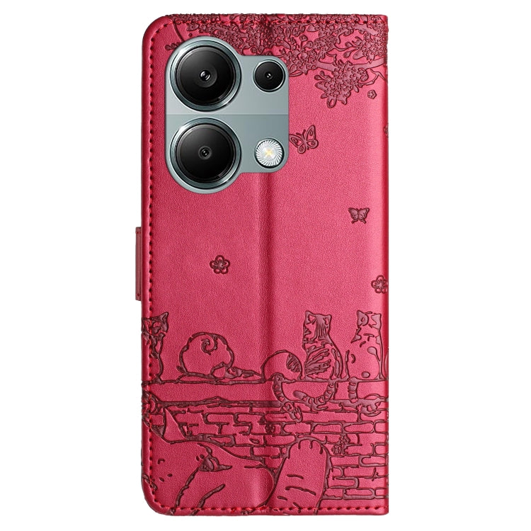 Cat Embossing Pattern Leather Phone Case with Lanyard, For Xiaomi Poco M6 Pro 4G, For Xiaomi Poco C65/Poco M6, For Xiaomi Redmi Note 13 Pro 4G, For Xiaomi Redmi Note 13 4G