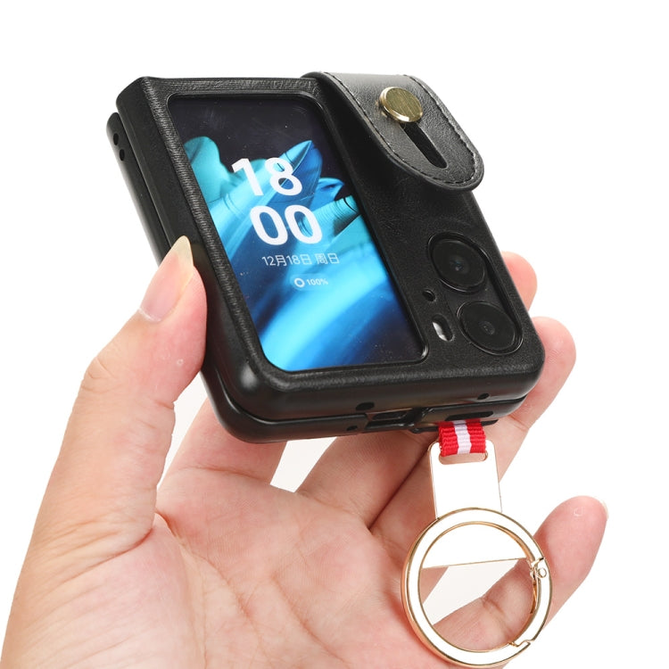 Wristband Leather Back Phone Case, For OPPO Find N2 Flip