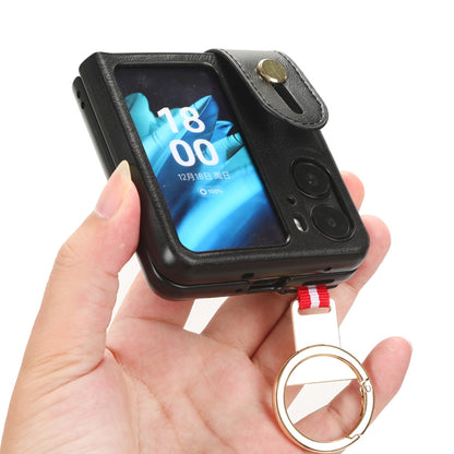 Wristband Leather Back Phone Case, For OPPO Find N2 Flip
