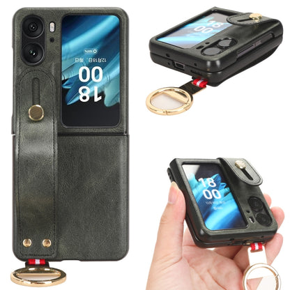 Wristband Leather Back Phone Case, For OPPO Find N2 Flip