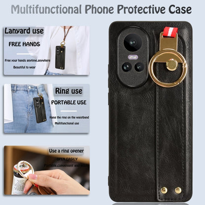 Wristband Leather Back Phone Case, For OPPO Reno10 /10 Pro 5G Global, For OPPO A78 4G, For OPPO K11X 5G, For OPPO Find X8 Pro