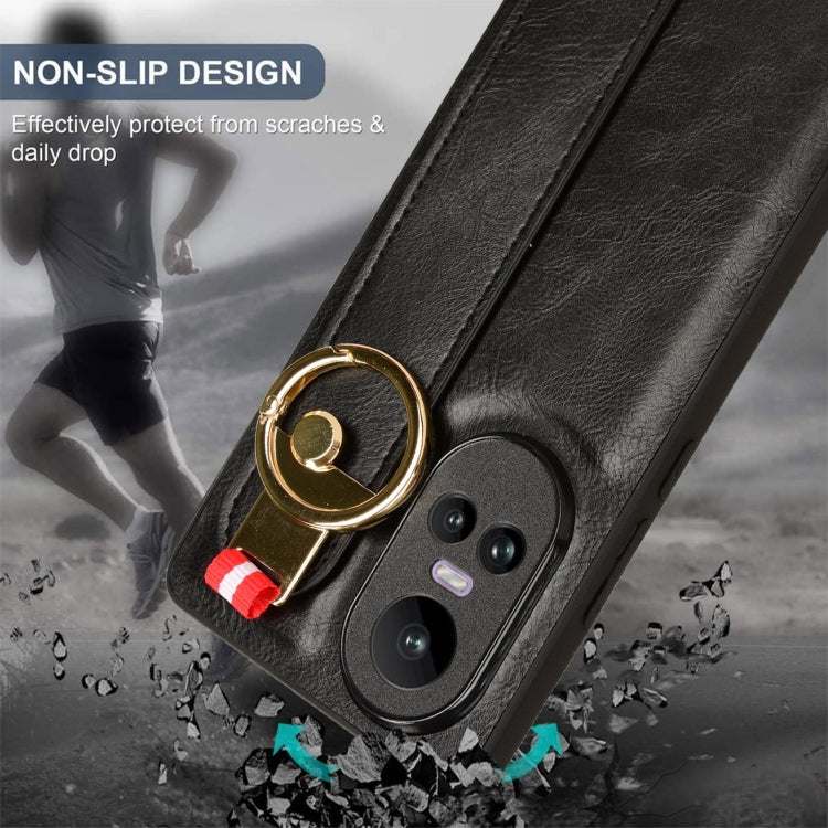 Wristband Leather Back Phone Case, For OPPO Reno10 /10 Pro 5G Global, For OPPO A78 4G, For OPPO K11X 5G, For OPPO Find X8 Pro