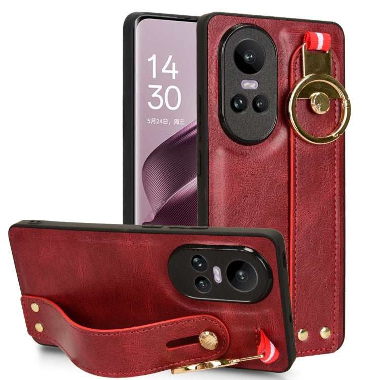 Wristband Leather Back Phone Case, For OPPO Reno10 /10 Pro 5G Global, For OPPO A78 4G, For OPPO K11X 5G, For OPPO Find X8 Pro