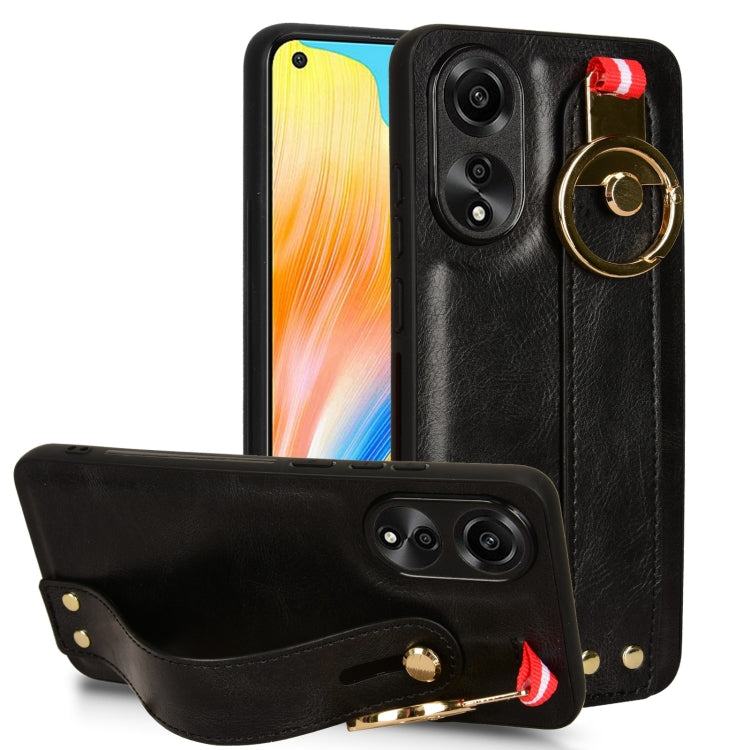 Wristband Leather Back Phone Case, For OPPO Reno10 /10 Pro 5G Global, For OPPO A78 4G, For OPPO K11X 5G, For OPPO Find X8 Pro