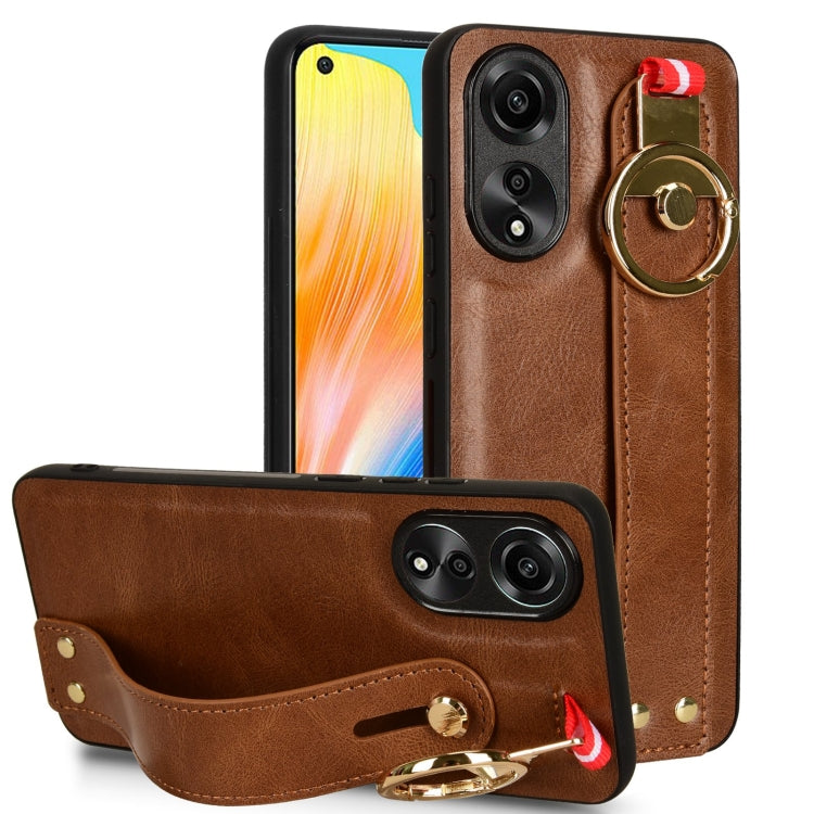 Wristband Leather Back Phone Case, For OPPO Reno10 /10 Pro 5G Global, For OPPO A78 4G, For OPPO K11X 5G, For OPPO Find X8 Pro