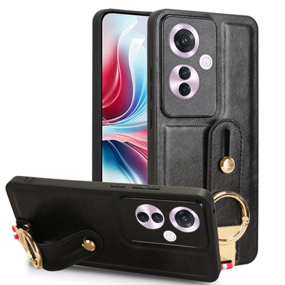 Wristband Leather Back Phone Case, For OPPO Reno12 F 5G, For OPPO A3 Pro India, For OPPO Reno11 PJH110, For OPPO Reno12 Pro 5G Global