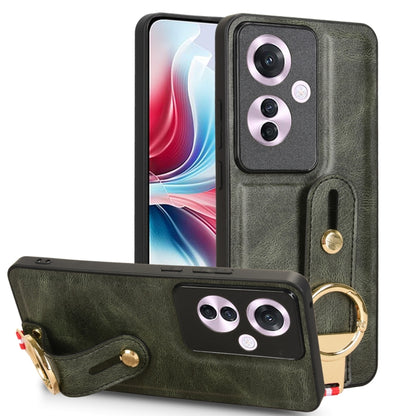 Wristband Leather Back Phone Case, For OPPO Reno12 F 5G, For OPPO A3 Pro India, For OPPO Reno11 PJH110, For OPPO Reno12 Pro 5G Global
