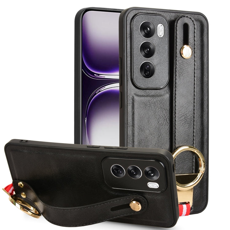 Wristband Leather Back Phone Case, For OPPO Reno12 F 5G, For OPPO A3 Pro India, For OPPO Reno11 PJH110, For OPPO Reno12 Pro 5G Global