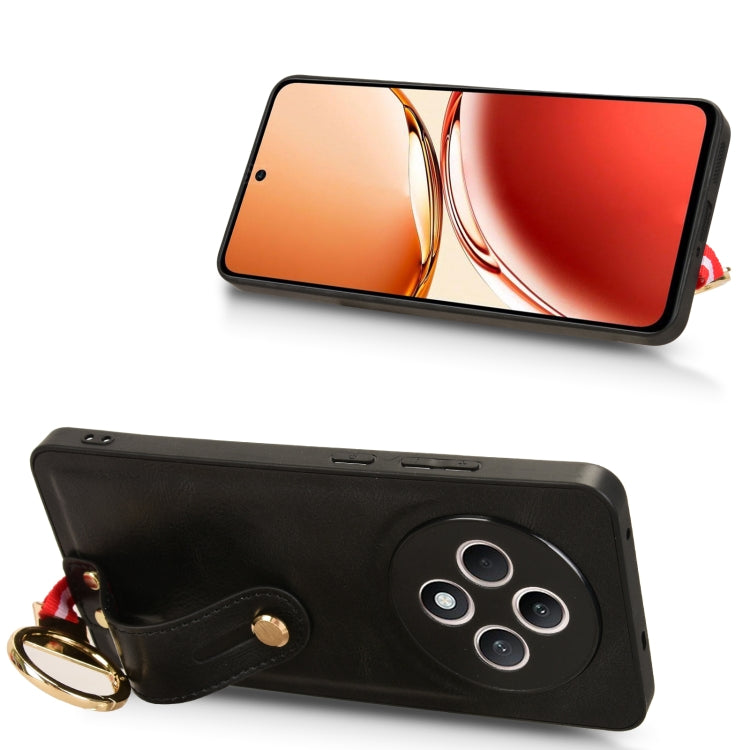 Wristband Leather Back Phone Case, For OPPO Reno12 F 5G, For OPPO A3 Pro India, For OPPO Reno11 PJH110, For OPPO Reno12 Pro 5G Global