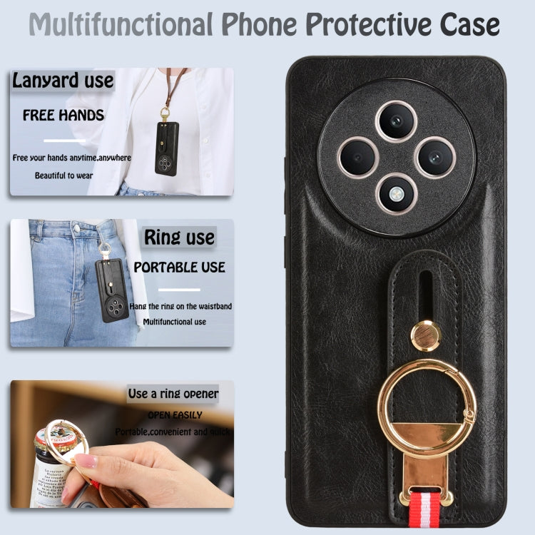 Wristband Leather Back Phone Case, For OPPO Reno12 F 5G, For OPPO A3 Pro India, For OPPO Reno11 PJH110, For OPPO Reno12 Pro 5G Global