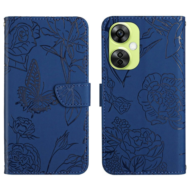 Skin Feel Butterfly Peony Embossed Leather Phone Case, For OnePlus 12R 5G Global, For OnePlus 12 5G Global, For OnePlus Nord CE 3 Lite